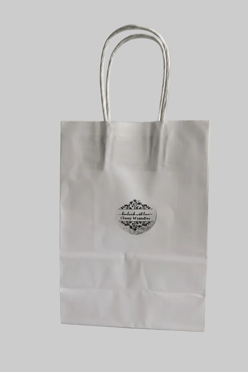 Liten presentpåse vit papper