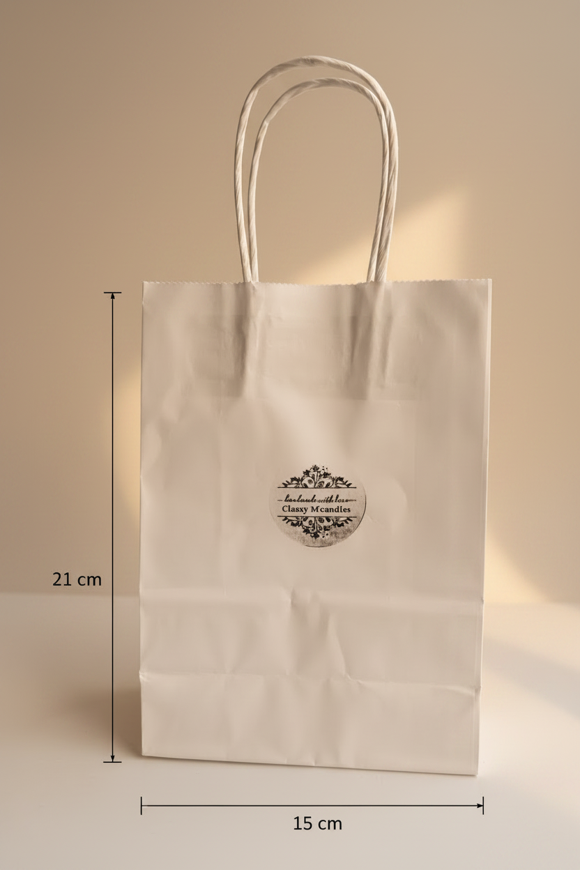 Liten presentpåse vit papper